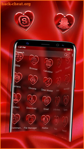 Red Love Heart Launcher Theme screenshot