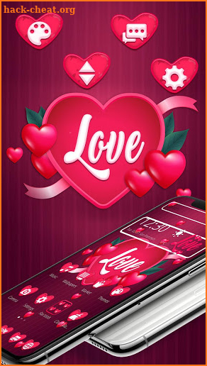 Red Love Heart Theme screenshot