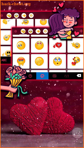 Red Love Hearts Keyboard Background screenshot