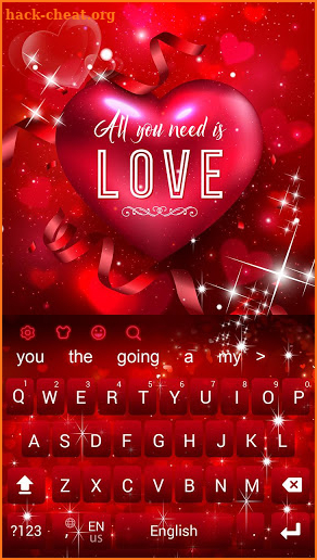 Red Love Hearts Rose Keyboard Theme screenshot