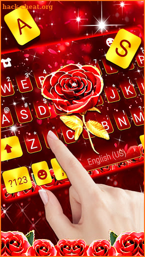 Red Lux Rose Keyboard Background screenshot