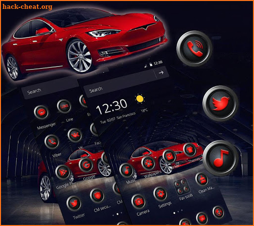 Red Luxury Electric Car Theme screenshot