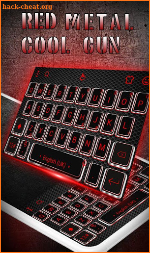 Red Metal Cool Gun Keyboard Theme screenshot