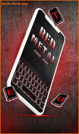 Red Metal Cool Gun Keyboard Theme screenshot