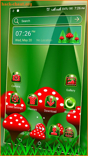Red Mushroom Green Launcher Theme screenshot