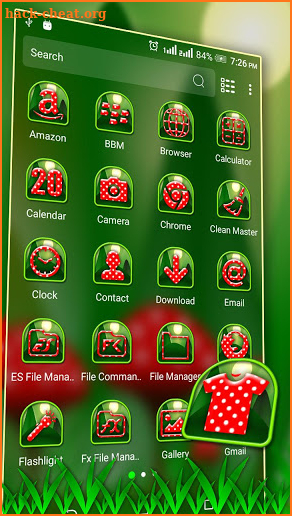 Red Mushroom Green Launcher Theme screenshot