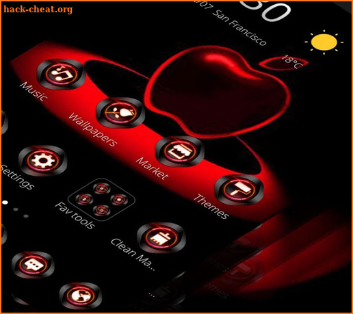Red Neon Apple Dark Theme screenshot