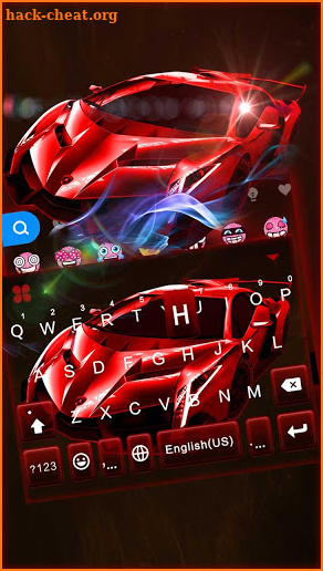 Red Racing Sports Car Keyboard Theme screenshot