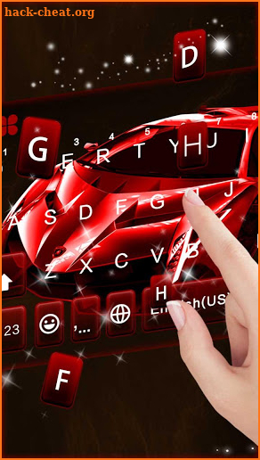 Red Racing Sports Car Keyboard Theme screenshot