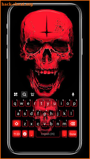 Red Roar Skull Keyboard Background screenshot