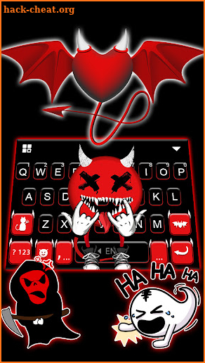 Red Rocker Devil Keyboard Background screenshot