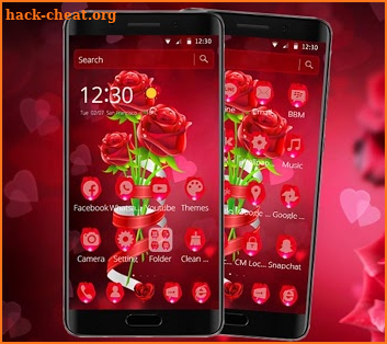 Red Romantic Rose Theme screenshot