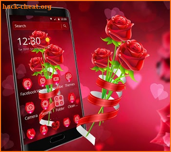 Red Romantic Rose Theme screenshot