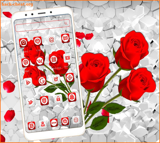 Red Rose Flower Cluster Theme screenshot