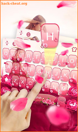 Red Rose Girl Keyboard Theme screenshot
