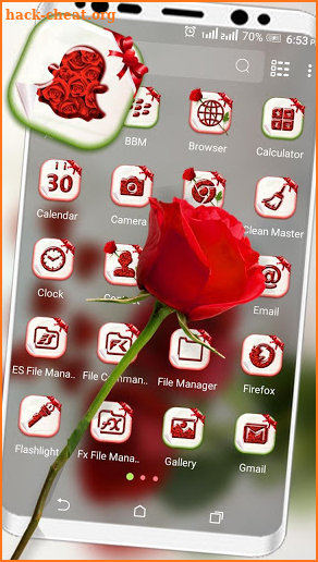 Red Rose Launcher Theme screenshot