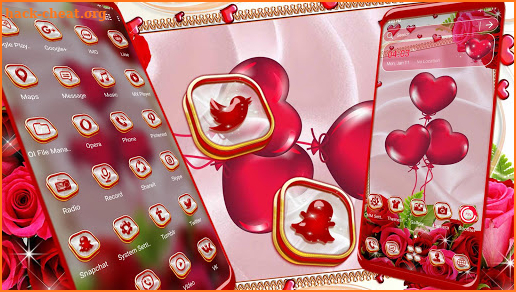 Red Rose Love Launcher Theme screenshot