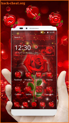 Red Rose Petals Theme screenshot