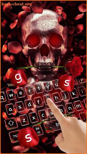 Red Rose Skull Keyboard Theme screenshot