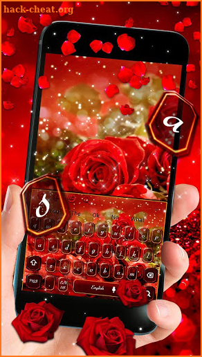 Red Rose Valentine Love Keyboard Theme screenshot