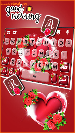 Red Roses Heart Keyboard Background screenshot