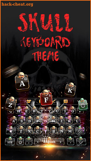 Red Skull Keyboard Theme with Emoji screenshot