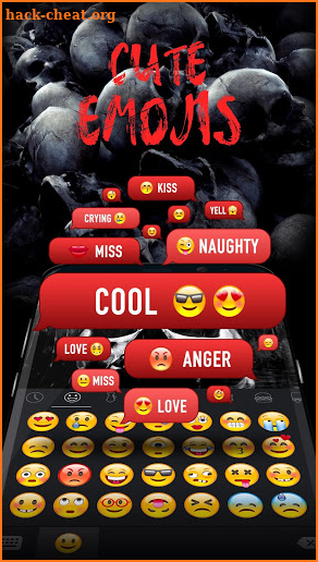 Red Skull Keyboard Theme with Emoji screenshot