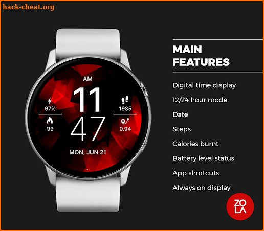 Red Sporty Deluxe Watch Face screenshot