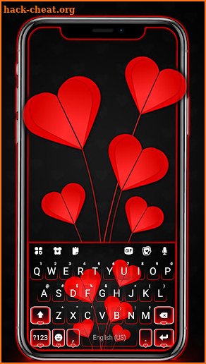 Red Valentine Heart Keyboard Background screenshot