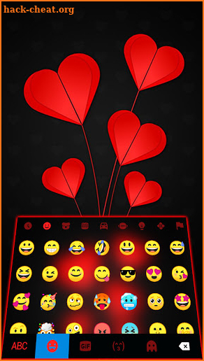 Red Valentine Heart Keyboard Background screenshot