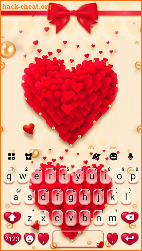 Red Valentine Hearts Keyboard Theme screenshot