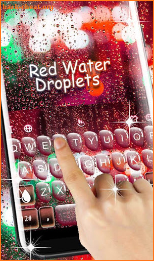 Red Water Droplets Keyboard Theme screenshot