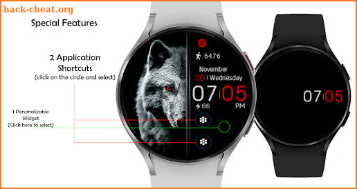 Red Wolf Watch Face screenshot