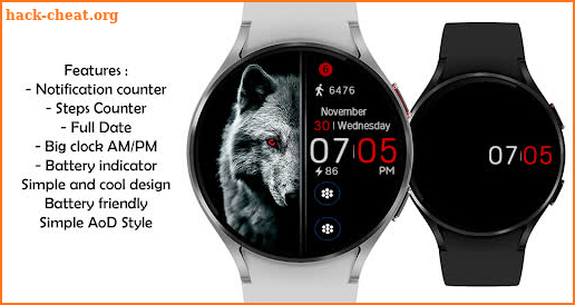 Red Wolf Watch Face screenshot