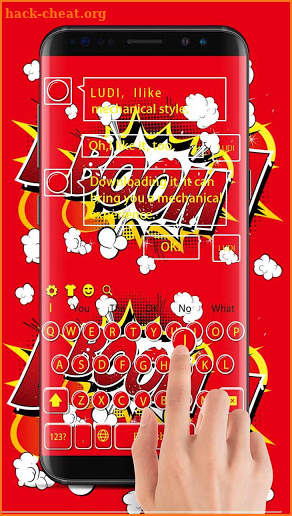 Red Yellow Boom Comic Keyboard screenshot