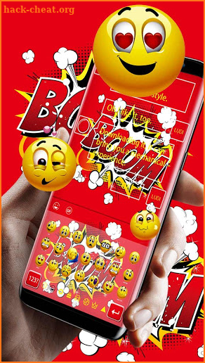 Red Yellow Boom Comic Keyboard screenshot