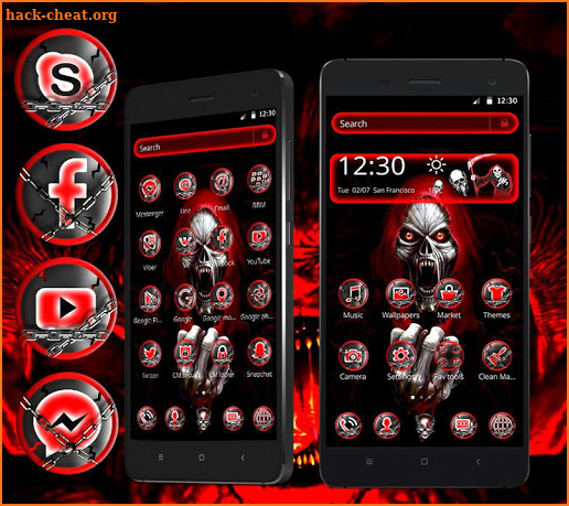 Red.Scarf Skull Theme screenshot