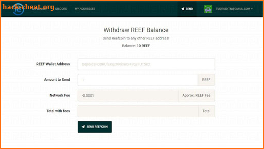 Reefcoin Wallet screenshot