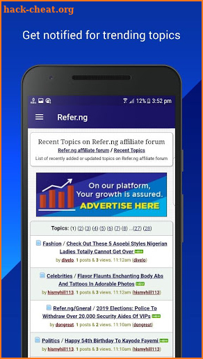 Refer, comment, read news and earn forum screenshot