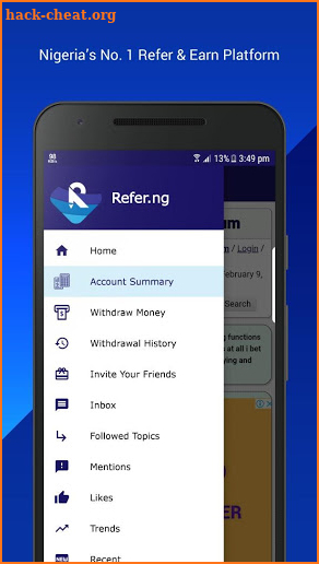 Refer, comment, read news and earn forum screenshot