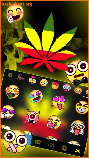 Reggae Style Leaf Keyboard Theme screenshot