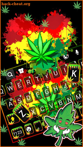Reggae Weed Keyboard Background screenshot