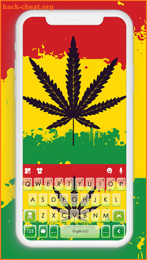 Reggae Weed Leaf Keyboard Background screenshot