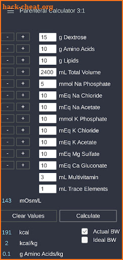 RegisteredDietitian Calculator screenshot