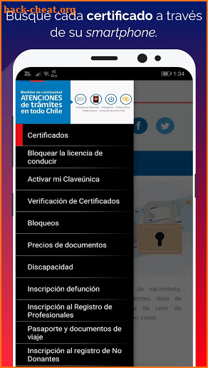 Registro civil screenshot