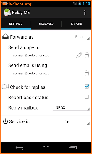 Relay ME, SMS via Email screenshot