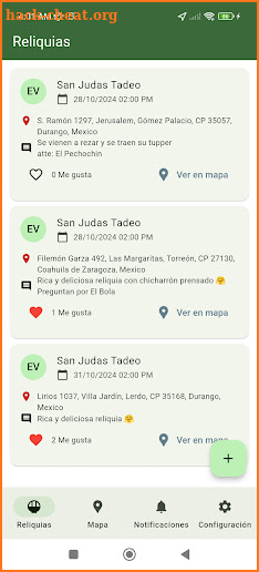 Reliquias Laguneras App screenshot