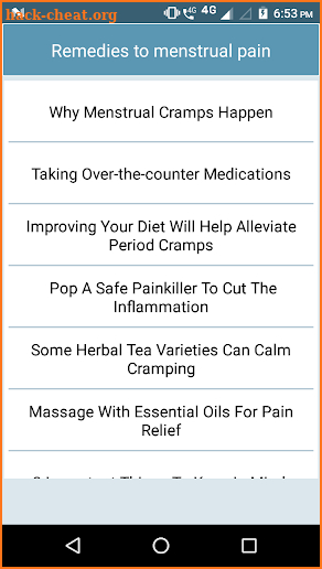 Remedies to menstrual pain screenshot