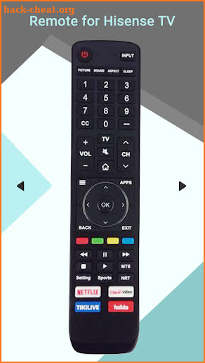 Remote for Hisense TV screenshot