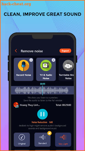 Remove noise: Reduce noise mp3 screenshot